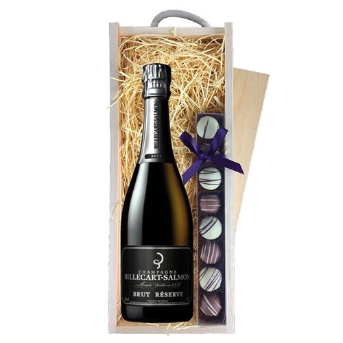 Billecart Salmon Le Reserve Champagne 75cl & Truffles, Wooden Box